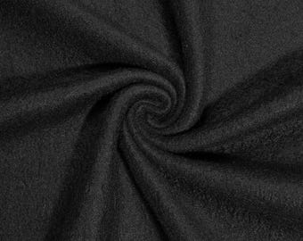 Black Soft Anti-Pill Polar Fleece Fabric: 60" Wide, Sold by The Yard