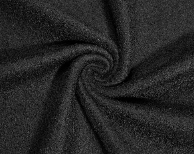Black Soft Anti-Pill Polar Fleece Fabric: 60" Wide, Sold by The Yard