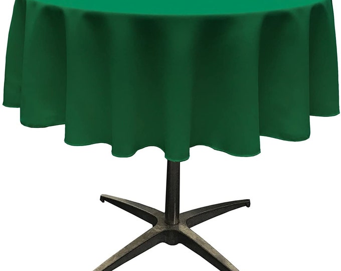 Mia's Fabrics Inc, Green Tablecloth Polyester Poplin Tablecloth Inch Round Banquet Polyester Cloth, Wrinkle Resist Quality (Pick a Size)