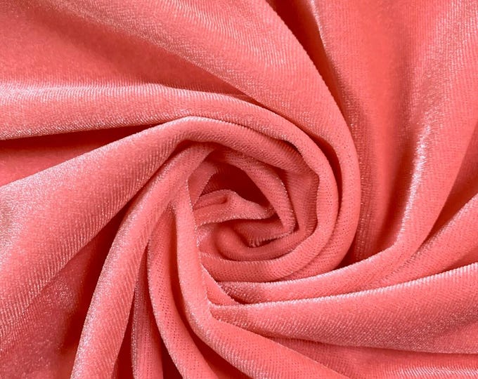 Coral Stretch Velvet Fabric: 60" Wide, Apparel, Costume Mia Fabrics