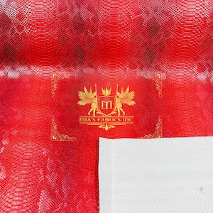 Red Faux Viper Snake Skin Vinyl-Kunstleder-3D Scales-sold Vinyl Für Polsterware (Größe auswählen)