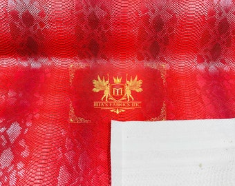 Red Faux Viper Snake Skin Vinyl-faux Leather-3D Scales-sold Vinyl For upholstery  By The Yard (Pick a Size)