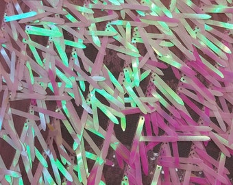 Pink Iridescent Sword Sequins Fabric: Costume Crafting - 54" Wide