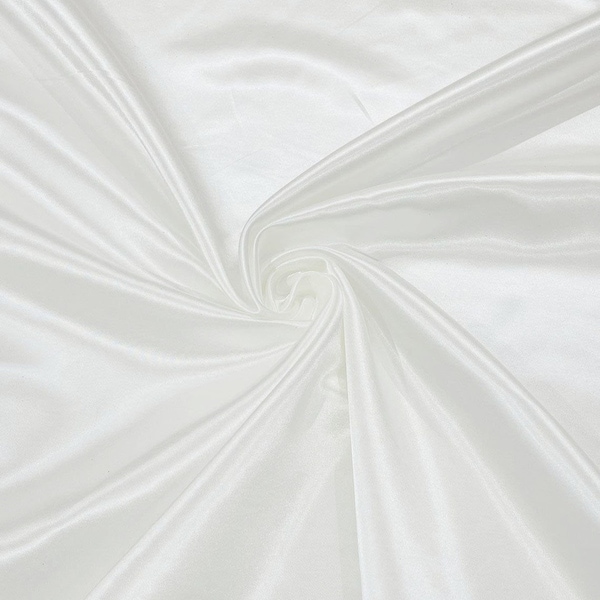 White - 60" Shiny Heavy Bridal Satin Fabric for Wedding, Gala, Prom Dress Sold By Yard