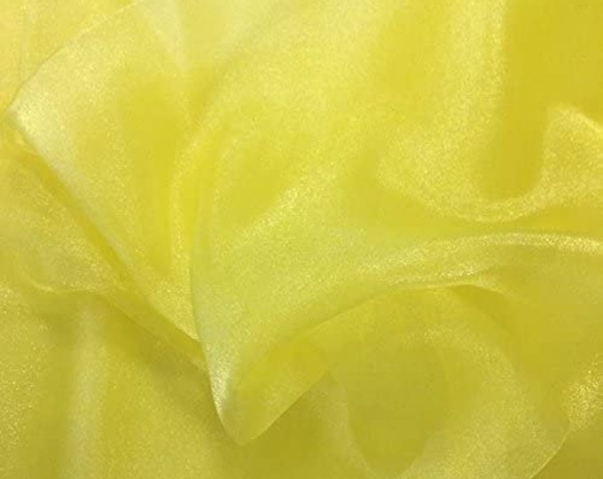 LEMMON Sparkle Crystal Sheer Organza Fabric Shiny for Fashion, Crafts, Decorations 60" by the Yard (Pick a Size)