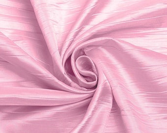 Light Pink Crushed Taffeta Fabric - 54" Wide, Sold by The Yard