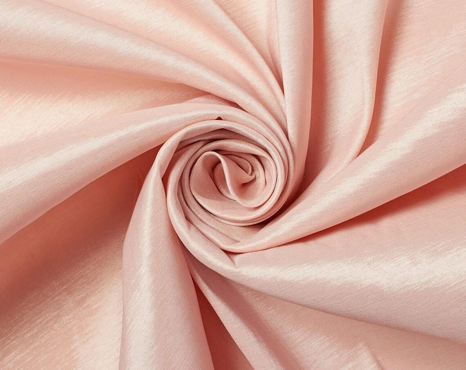 Rose Gold Taffeta Stretch Fabric 2-Way Stretch, Spandex Polyester 58" Wide Sold by The Yard