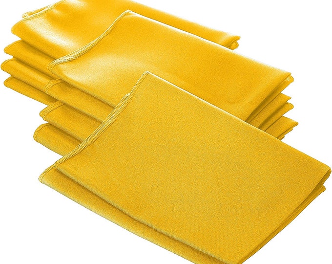 Dark Yellow Polyester Poly Poplin Napkin 18 by 18-Inch, Napkins Ideal for Parties, Weddings and Dinners