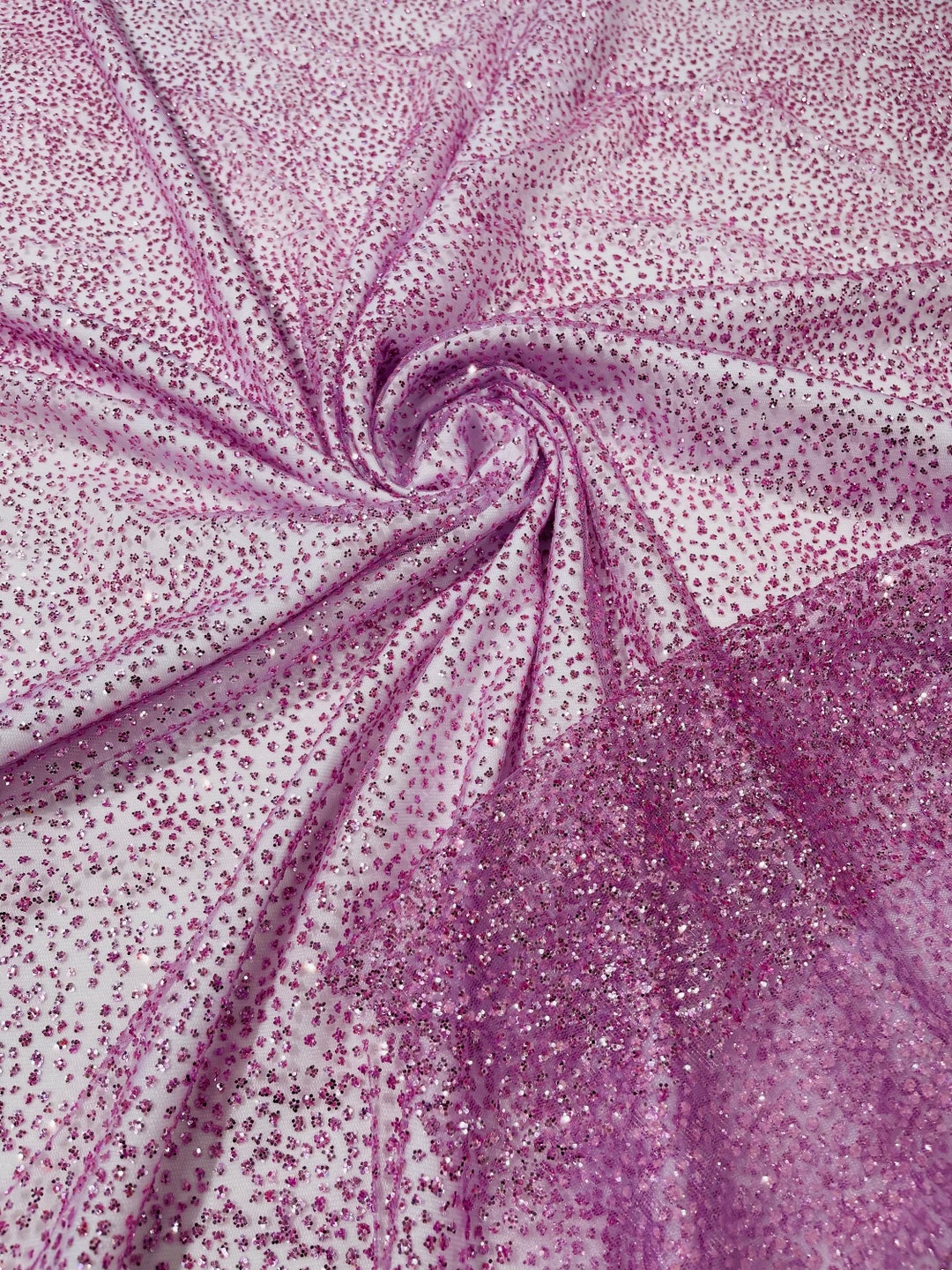 Lilac Sparkle Tulle Fabric With Glitter Fabric 60wide by Yard, Glitter