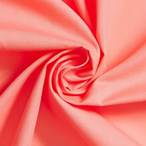 CORAL 60&quot; Poly Cotton Broadcloth, Fabric by the Yard