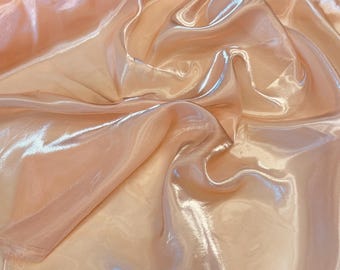 Peach Liquid Organza Fabric: Glossy Bridal Organza Apparel Decor, 60" Wide By The Yard