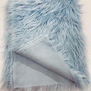 Baby Blue Shaggy Faux Fur Fabric By Yard, Long Pile Luxury Shaggy Craft, Costume, Apparel, Decoration, Cosplay, Sewing Decoration 60&quot; Wide