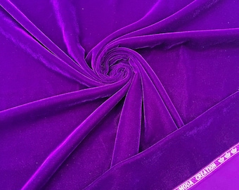 Purple Micro Velvet Fabric: Silky Smooth Polyester, 54" Wide