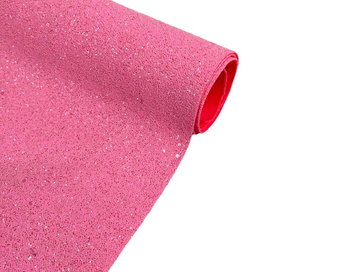 Pink Chunky Glitter Vinyl | Crafting Vinyl Fabric | Sold By The Yard - Vinyl Sparkle Glitter Fabric 54” Wide Glitter Vinyl