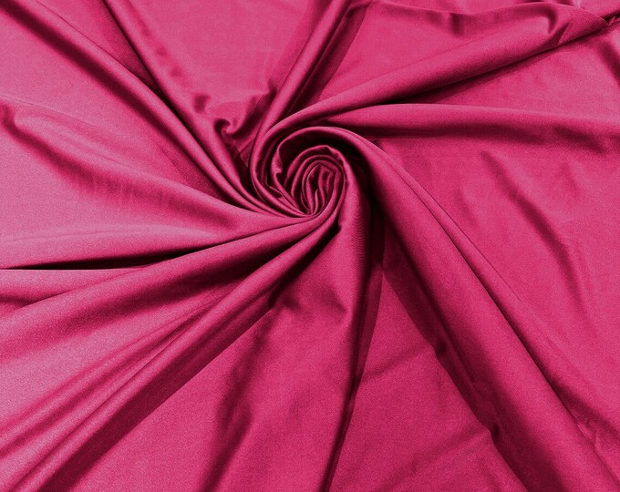 Fuchsia Shiny Milliskin Nylon Spandex Fabric 4 Way Stretch Prom-Gown-Dress, 58" Wide Sold by The Yard (Pick a Size)
