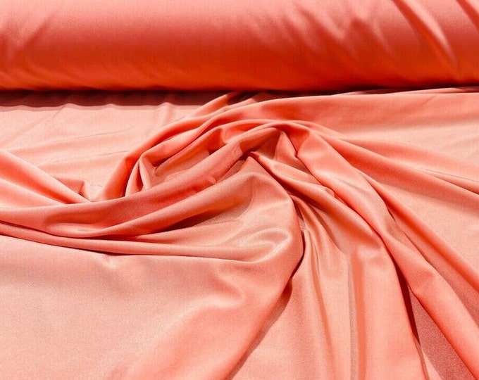 Dusty Rose Shiny Milliskin Nylon Spandex Fabric 4 Way Stretch Prom-Gown-Dress, 58" Wide Sold by The Yard (Pick a Size)