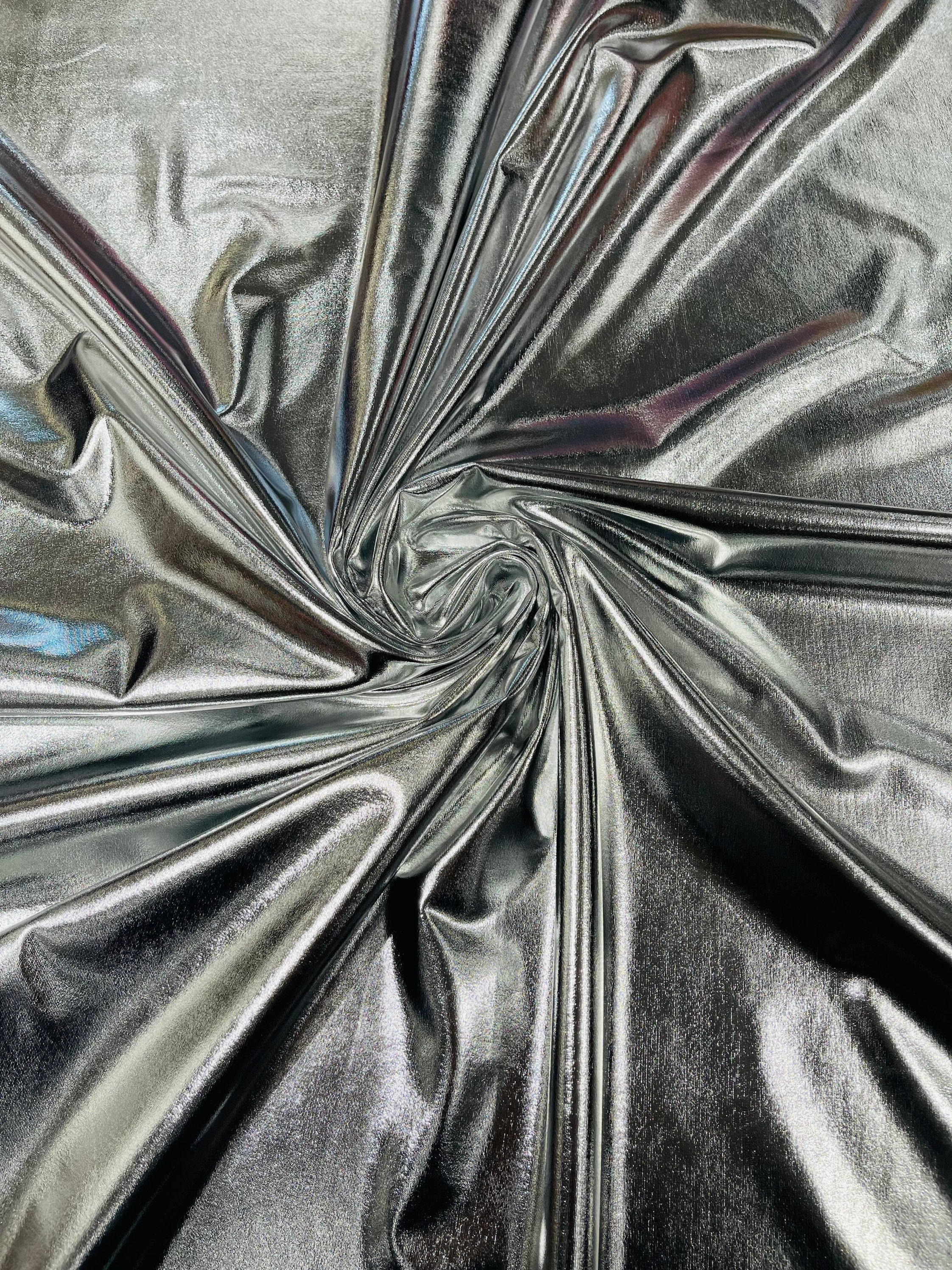 Silver Foil Metallic Spandex Fabric