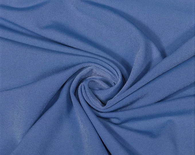 Mia's Fabrics Inc, 58/59" ITY Fabric - Periwinkle - 2 Way Stretch Spandex Polyester Knit Jersey Fabric Sold By The Yard