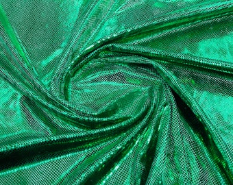 Emerald Green Snake Skin Velvet Spandex Fabric - 58"/60" Sold By The Yard
