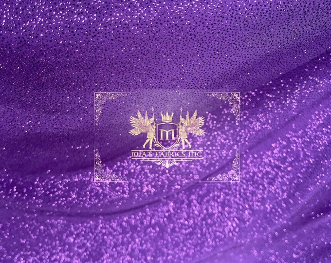 Purple Shiny Iridescent Glitter Stretch Spandex Design-Selena Fabric-Sold by Yard 2 way Stretch 58/60” (Choose The Size)