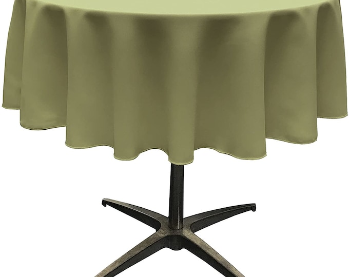 Mia's Fabrics Inc, Sage Tablecloth Polyester Poplin Tablecloth Inch Round Banquet Cloth, Wrinkle Resist Quality (Pick a Size)