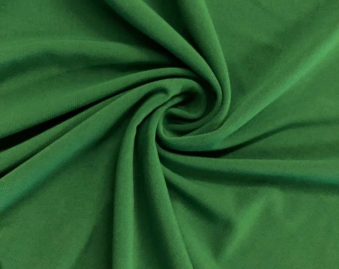 Mia's Fabrics Inc, 58/59" ITY Fabric - Kelly Green - 2 Way Stretch Spandex Polyester Knit Jersey Fabric Sold By The Yard