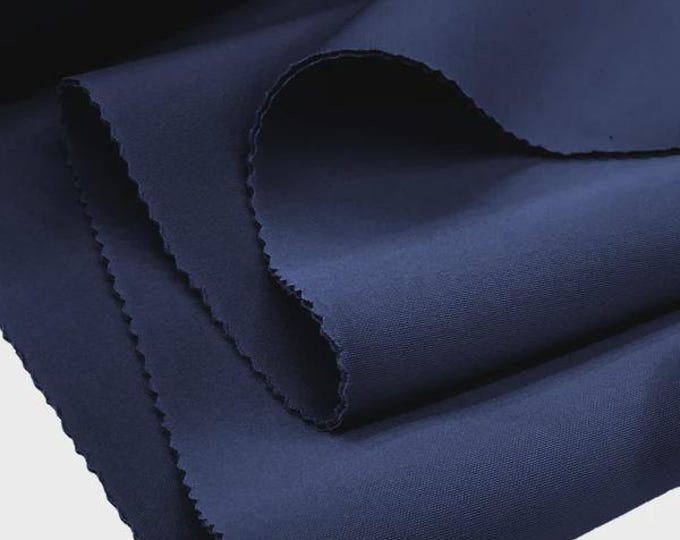 Navy Scuba Knit Fabric: Polyester Spandex Blend - Sold By The Yard
