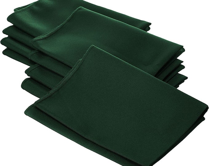 Hunter Green Polyester Poly Poplin Napkin 18 by 18-Inch, Napkins Ideal for Parties, Weddings and Dinners
