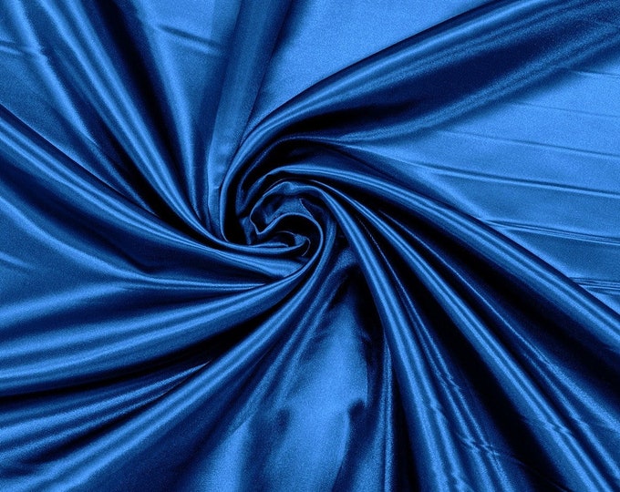 Peacock - 60" Shiny Heavy Bridal Satin Fabric for Wedding, Gala, Prom Dress Sold By Yard