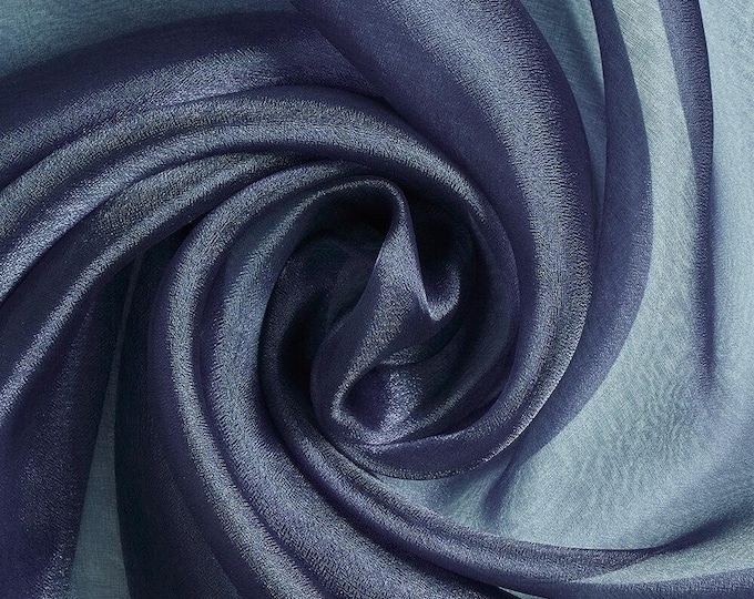 Navy Blue Sparkle Crystal Organza Fabric - 60" Wide - By The Yard