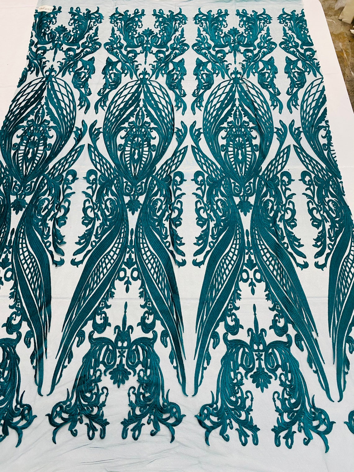 teal green lace