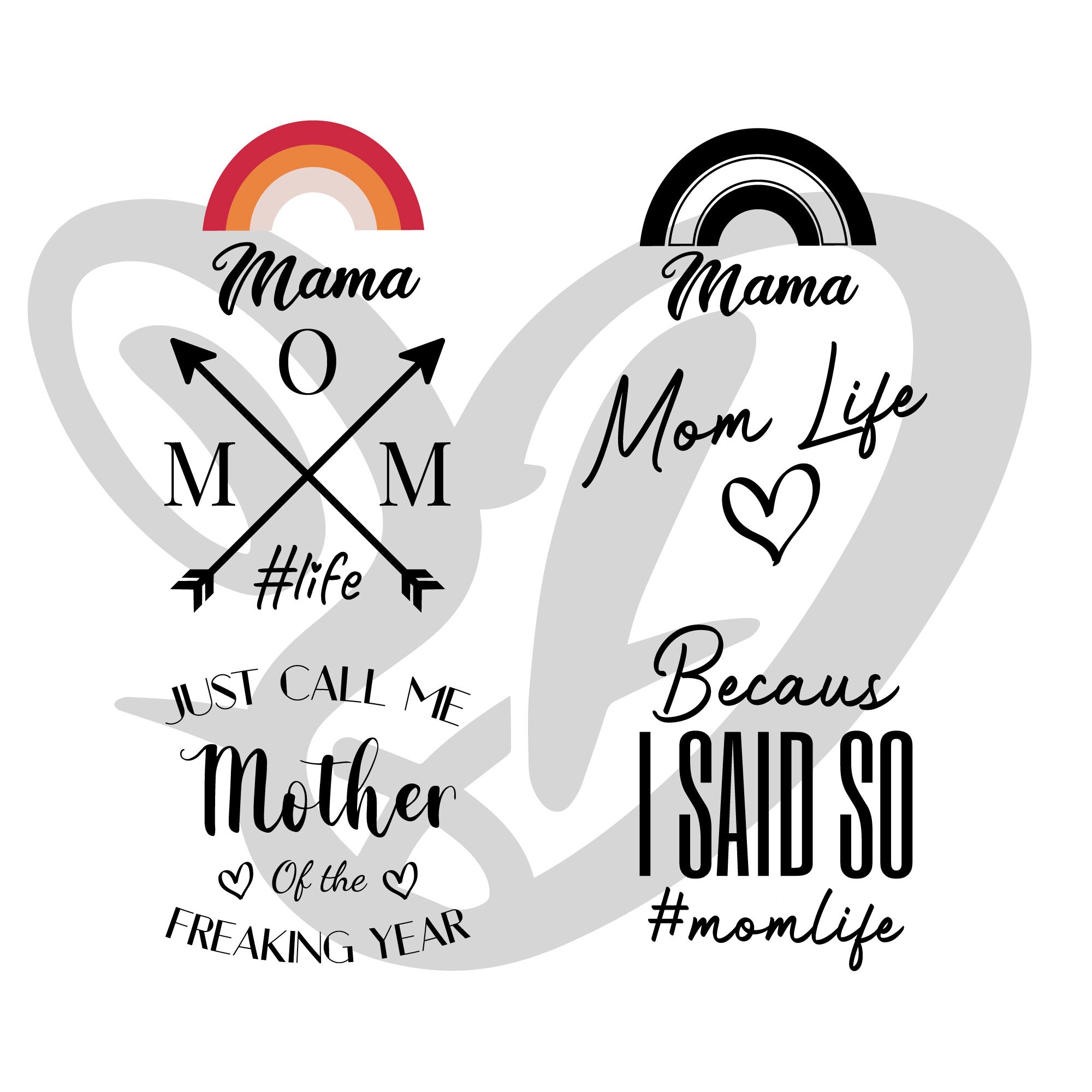 5 Funny Mom Tee svg bundle Mother svg Mom Shirt svg Mom Etsy