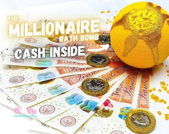 The Millionaire Bath Bomb - Surprise Cash Inside - Gifts for Her - Gifts for Him