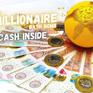 The Millionaire Bath Bomb - Surprise Cash Inside - Gifts for Her - Gifts for Him