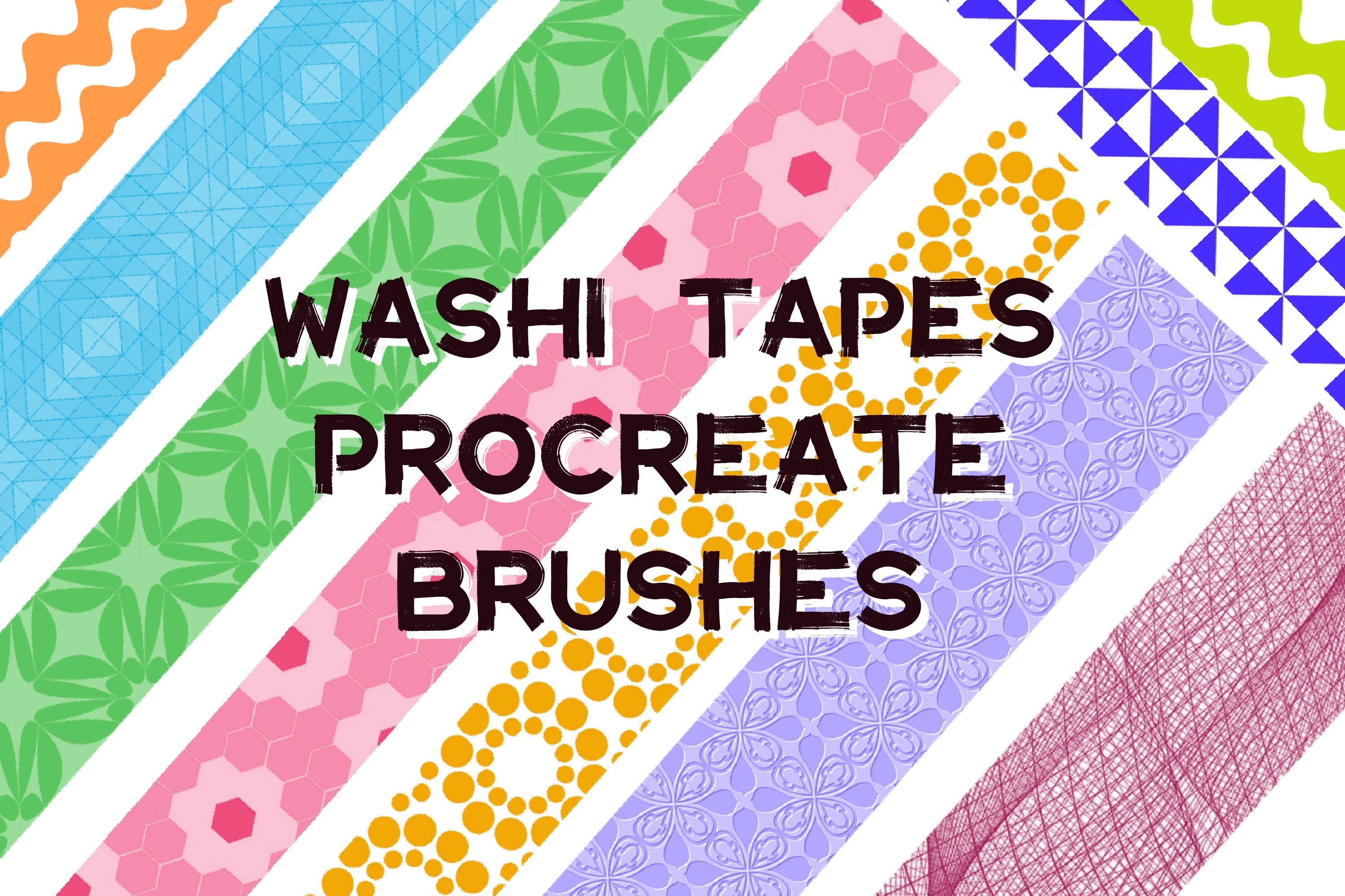 25 Washi Tapes Procreate brushes / Digital planner bullet Etsy