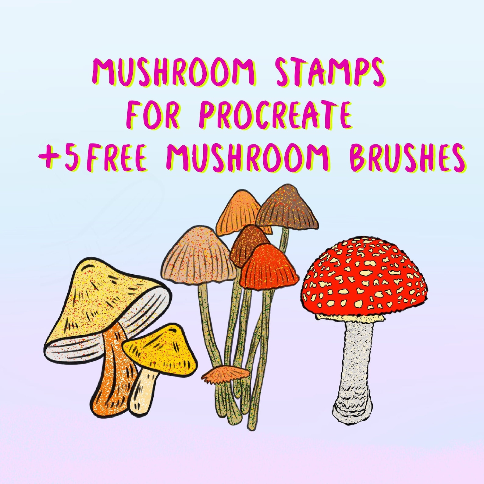 30 Procreate mushroom stamp / Mushrooms procreate / Ipad Etsy