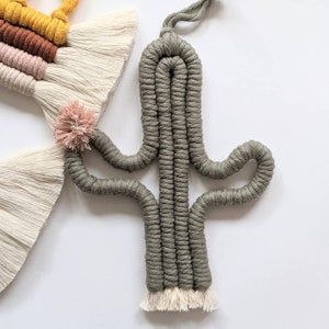 Macrame Cactus, desert cactus, nursery decor, fiber art, wall hanging, baby gift, baby room, macrame gift, boho cactus, cactus blossom