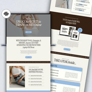Squarespace Landing Page Template for Squarespace, Business Coach, Membership Template, Squarespace Sales Page, One Page Course Sales Page