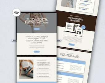 Squarespace Landing Page Template for Squarespace, Business Coach, Membership Template, Squarespace Sales Page, One Page Course Sales Page