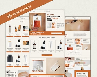 Ecommerce Website Template, Squarespace 7.1 Template, Skincare Template, Esthetician Template, Luxury Website, Lash Website Template