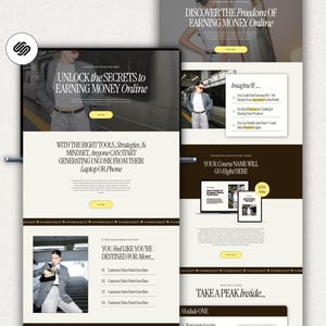 Squarespace Sales Page Template for Squarespace, Business Coach, Membership Template, Squarespace Landing Page, One Page Course Sales Page