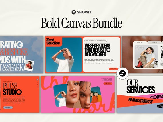 Showit Canvas Add-Ons,Pink & Orange Showit Canvas Template, Stacking Canvas, Colorful Website, Bold Website, Portfolio Add On, Testimonials