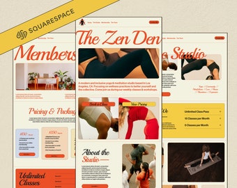 Fitness Class Squarespace Template, Squarespace 7.1 Template, Gym Website Template, Squarespace Template for Yoga Teachers, Colorful Website