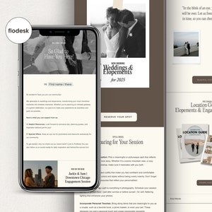 Flodesk Template, Photographer Email Template, Newsletter for Elopement Photographer, Email Marketing Template for Wedding Photographer