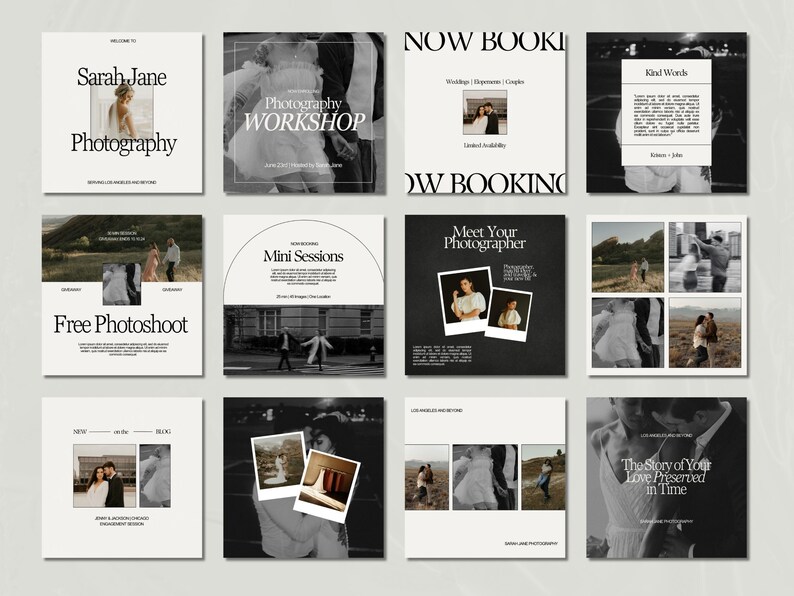Photography Business Instagram Post Templates, Photography IG Templates, Photographer Instagram Ad Templates, IG Canva Templates image 7