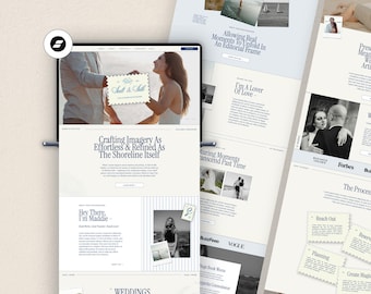 Showit Template for Wedding Photographer, Coastal Neutral Website, Photographer Template,  Elopement Photographer Template, Modern Showit