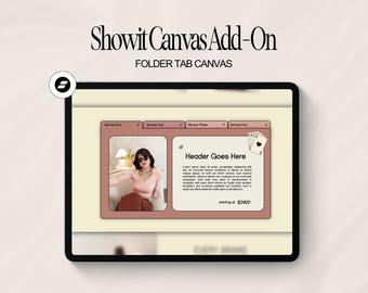 Showit Canvas Add-On, Folder Tab Canvas Showit Template, Pink Showit Template, Tab Showit Template, Colorful Website, Showit Section
