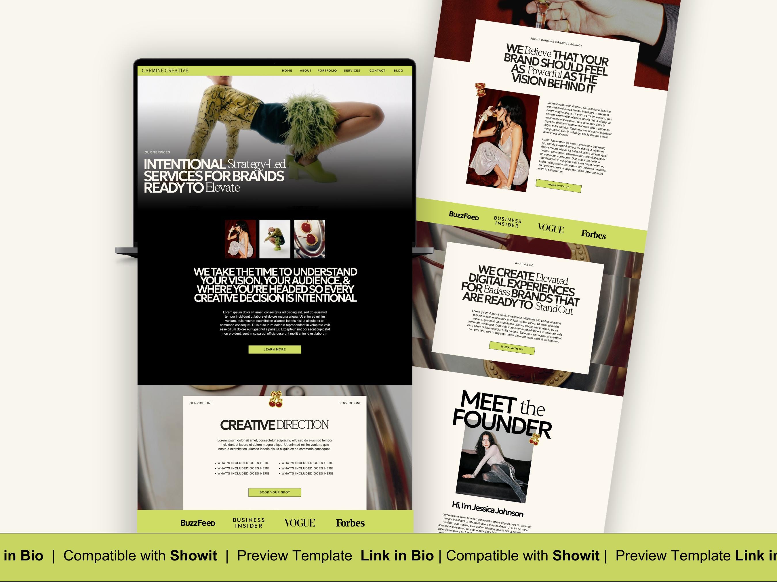 Bold Showit Template for Creative Agency, Virtual Assistant Website ...