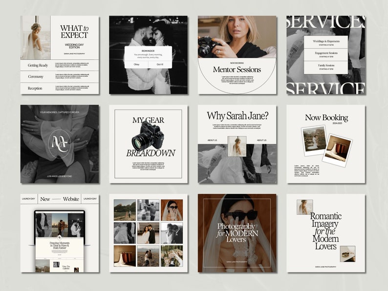 Photography Business Instagram Post Templates, Photography IG Templates, Photographer Instagram Ad Templates, IG Canva Templates image 6