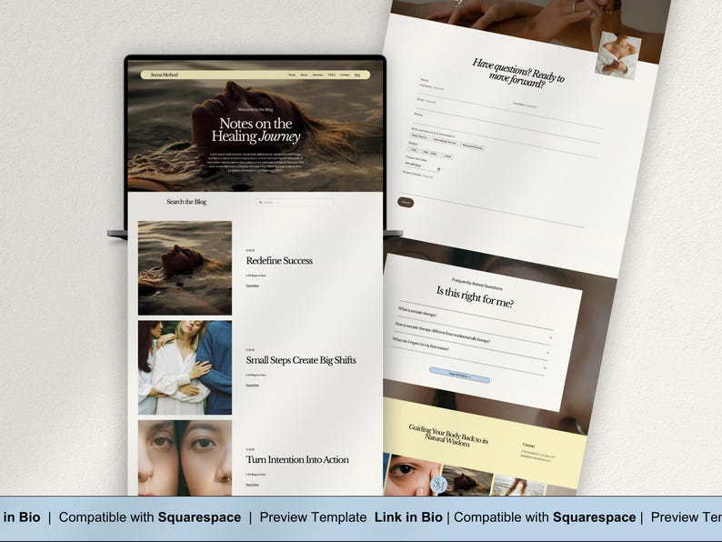 Therapeut Squarespace Template, Modernes Pastell Squarespace Design für Counselor & Coaches, Premium Squarespace, Wellness Professionals Bild 4